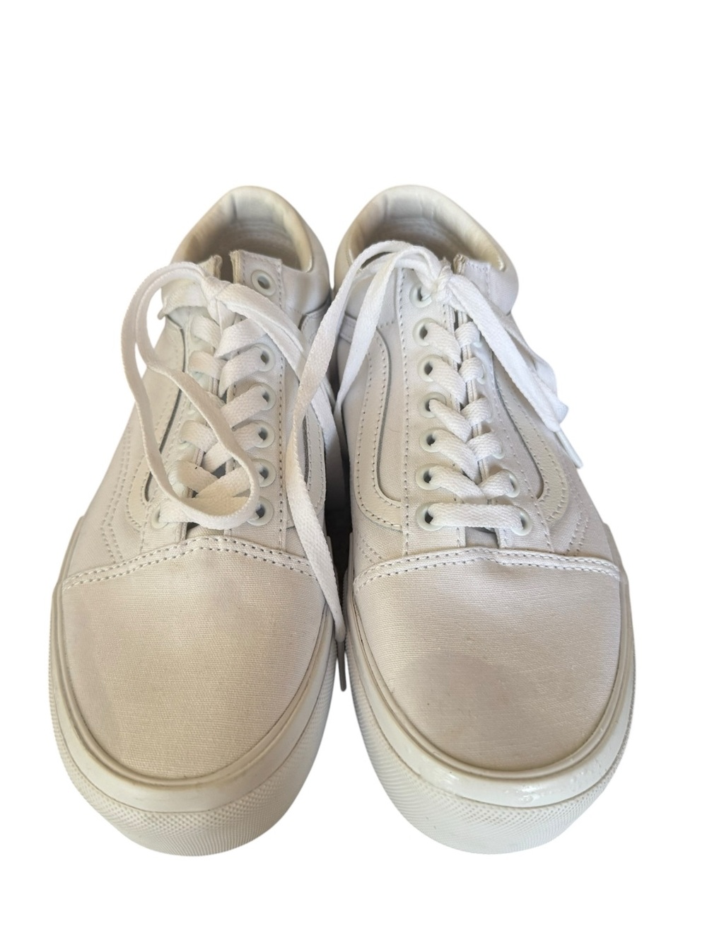 WEEKEND SALE - Vans White Platform Old Skool Sneakers Size 8 - Picture 2 of 6